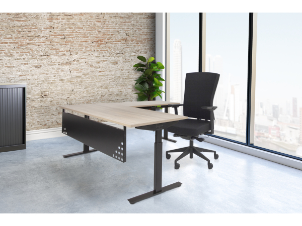 Schaffenburg - Linesto Plus - Bureau - hoogte instelbaar - Havana - optie aanbouw - Afbeelding 4